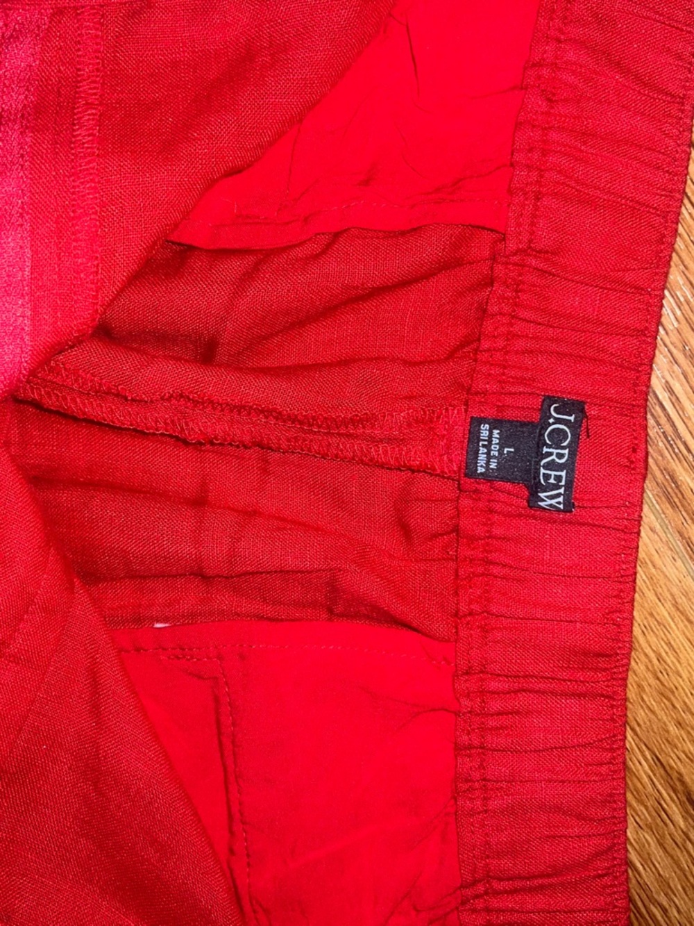 J. Crew harbor Red linen pants